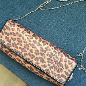 Leopard Print Chain Clutch